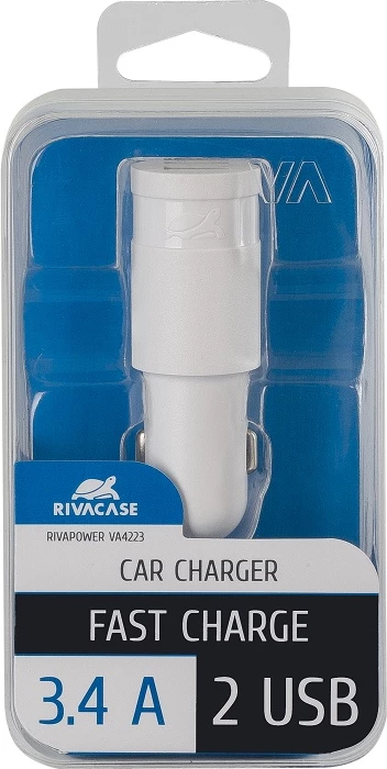 Karikues makine RIVACASE PS4223 17W 3.4A 2x USB, i bardhë, 1 copë