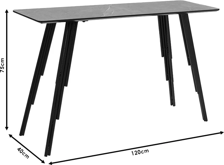 Konsolë Lifo MDF ngjyrë gri e errët çimento e zezë 120x40x75cm
