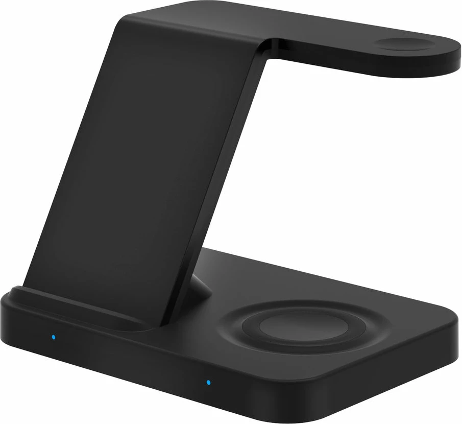 Stand për karikim Tech Time 3 in 1 wireless charger stand (for Smartphones,Smartwatch and TWS which support wireless cha