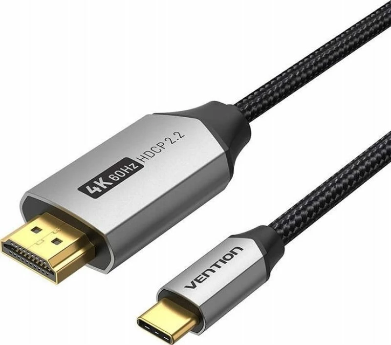 Kabllo USB-C në HDMI Vention 4K@60Hz 2m, gri