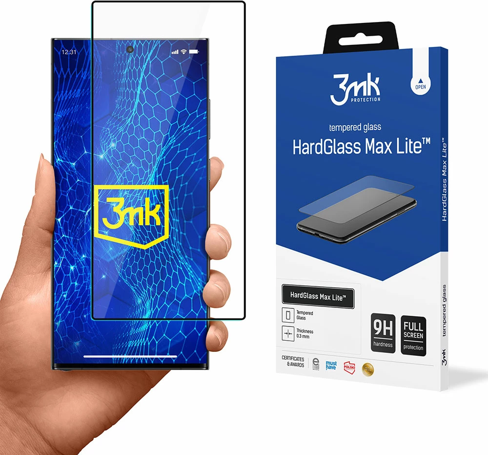 Xham mbrojtës 3mk HardGlass Max Lite për Samsung Galaxy S24 Ultra, i zi