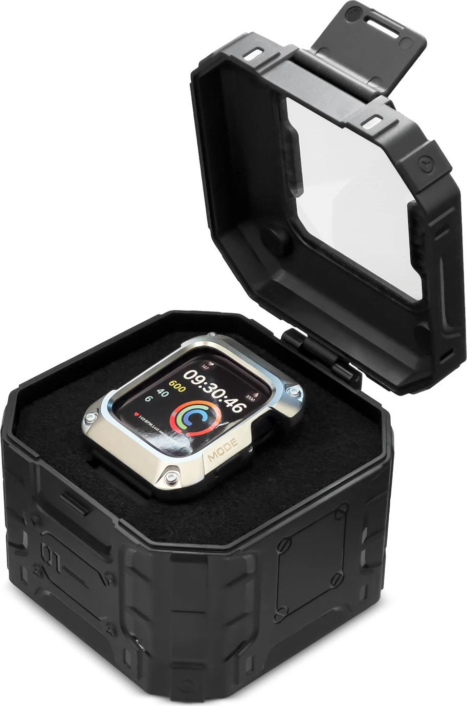 Mbështjellës Kingxbar CYF140 për Apple Watch SE/6/5/4 44mm, çelik inoks me rrip, argjend