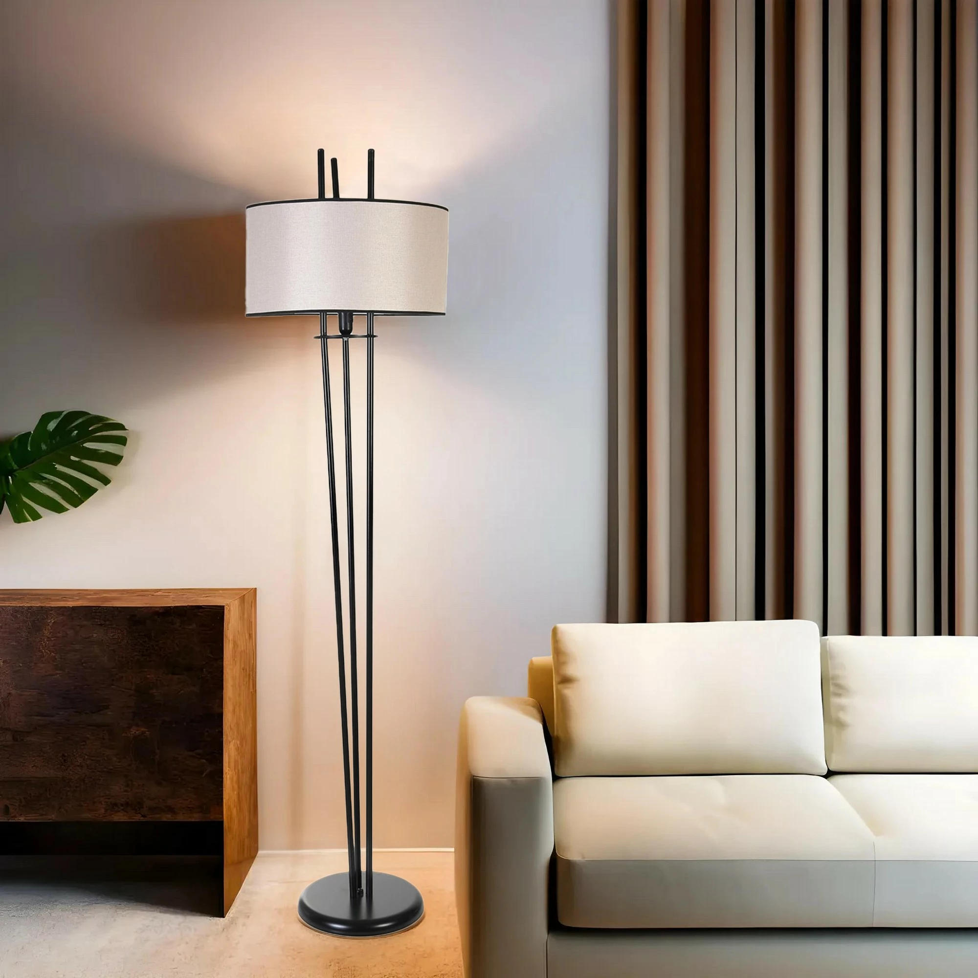 Llambë dyshemeje Opviq, 8822-10, gri dhe e zezë, 165cm