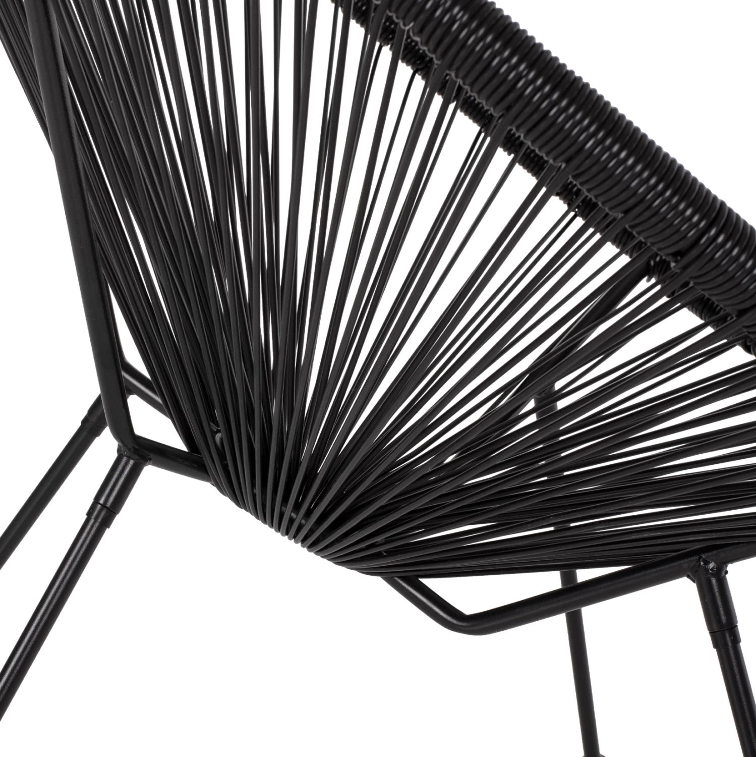 Karrige ACAPULCO lloj foleje, metal i zi dhe ratan i zi, FH5872.01, 70x73x79 cm