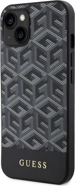 Mbështjellës Guess GUHMP14SHGCFSEK për iPhone 14 6.1", G Cube Stripes MagSafe, i zi