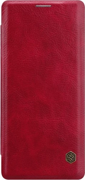 Mbështjellës flip NILLKIN QIN për Huawei P40, me dritare, lëkurë origjinale, e kuqe