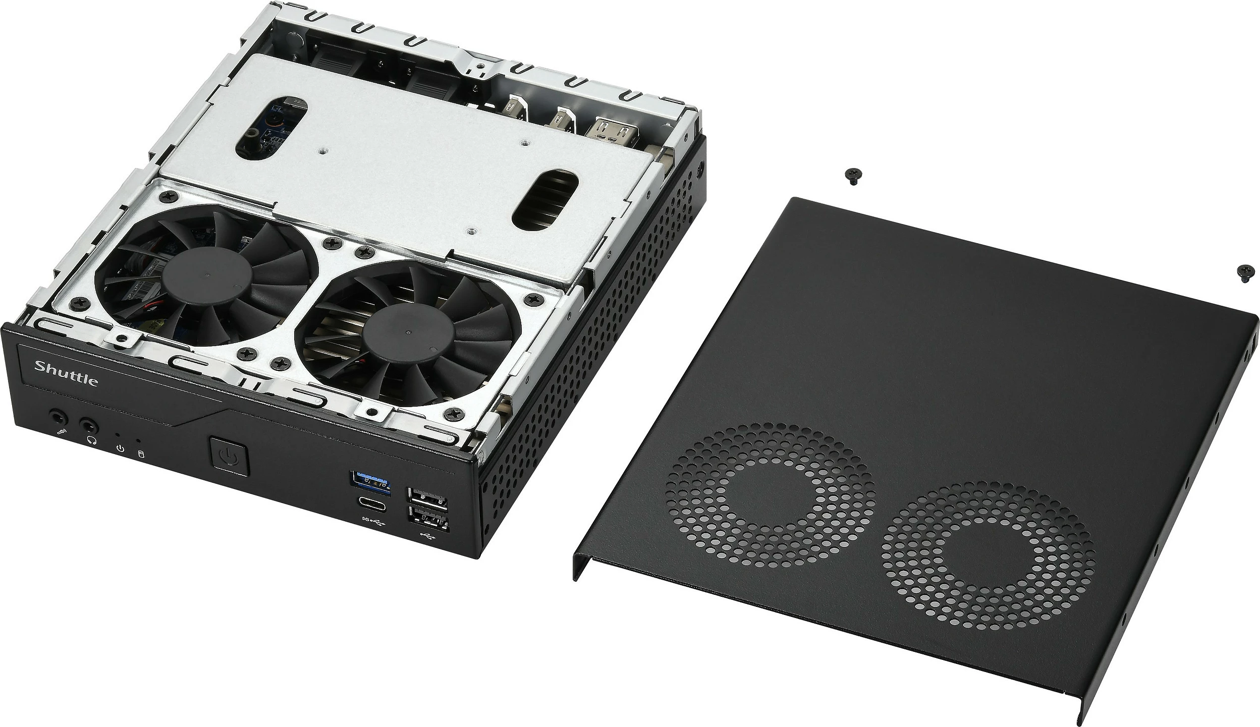 Mini-PC barebone Shuttle DH610V2, Intel H610, DDR5 SO-DIMM, 2x LAN, 1.35L, i zi