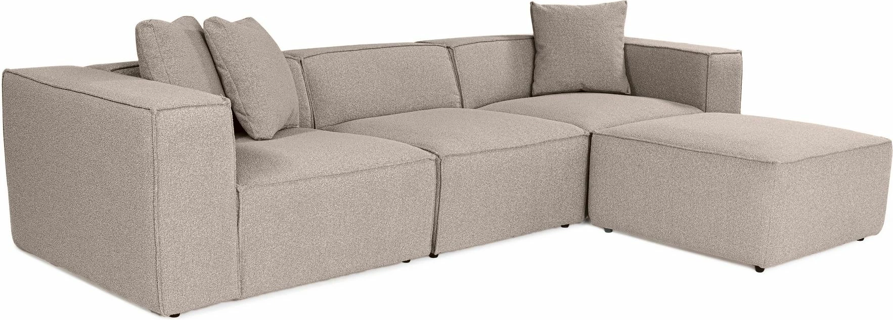 Kënd-sofë Lora me pouffe, ngjyrë pjeshke