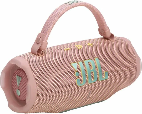 Altoparlant portativ Bluetooth JBL Charge 6, deri 28 orë bateri, IP68, power bank i integrum, Auracast, roze