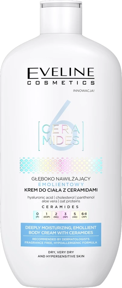 Krem trupi për femra Eveline Cosmetics 6 Ceramides Deep Hydrating Emollient, 350ml