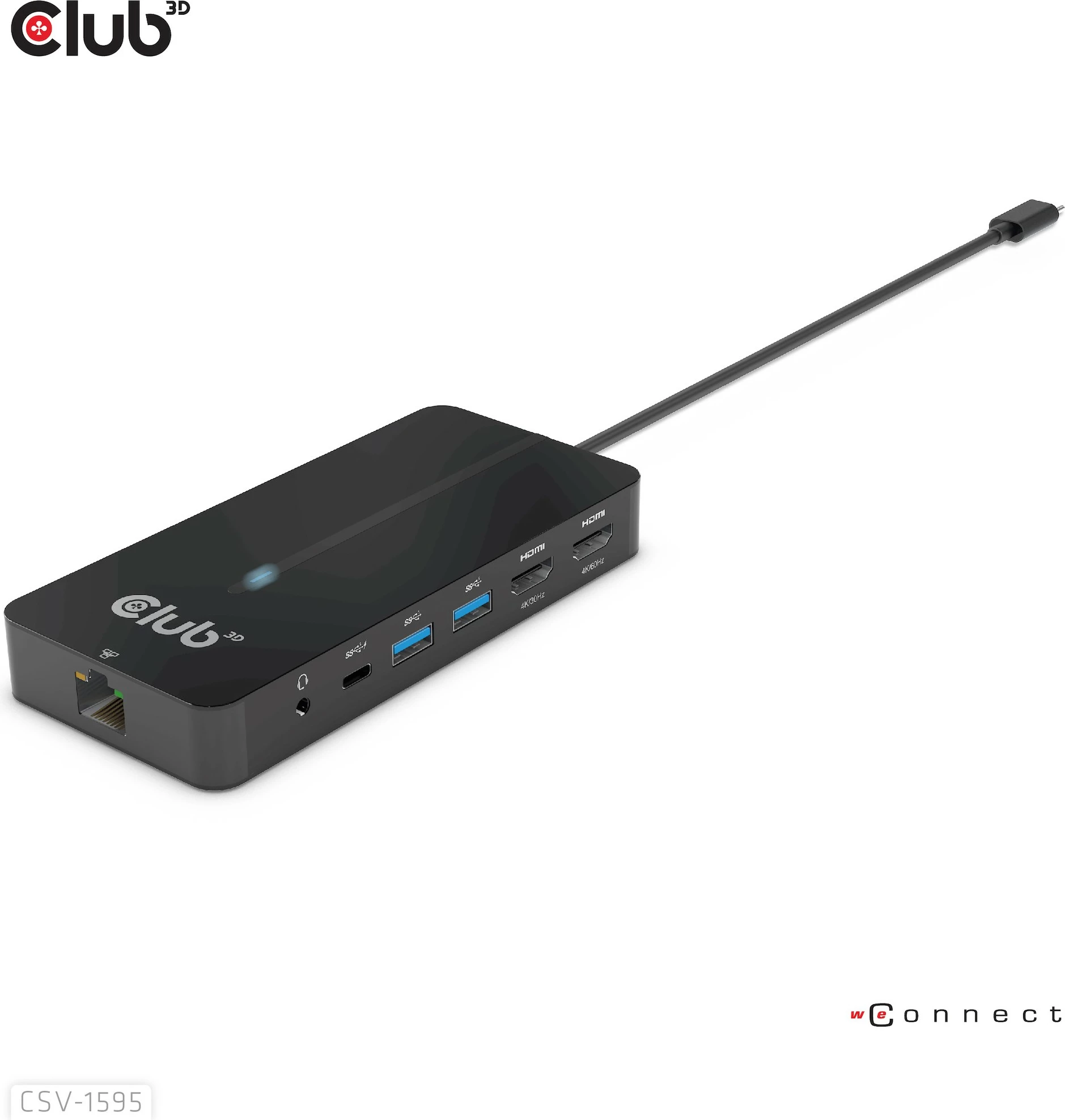 USB HUB Club3D 7in1, 2xHDMI, 2xUSB, USB-C, LAN, 4K60Hz, PD100W, zi