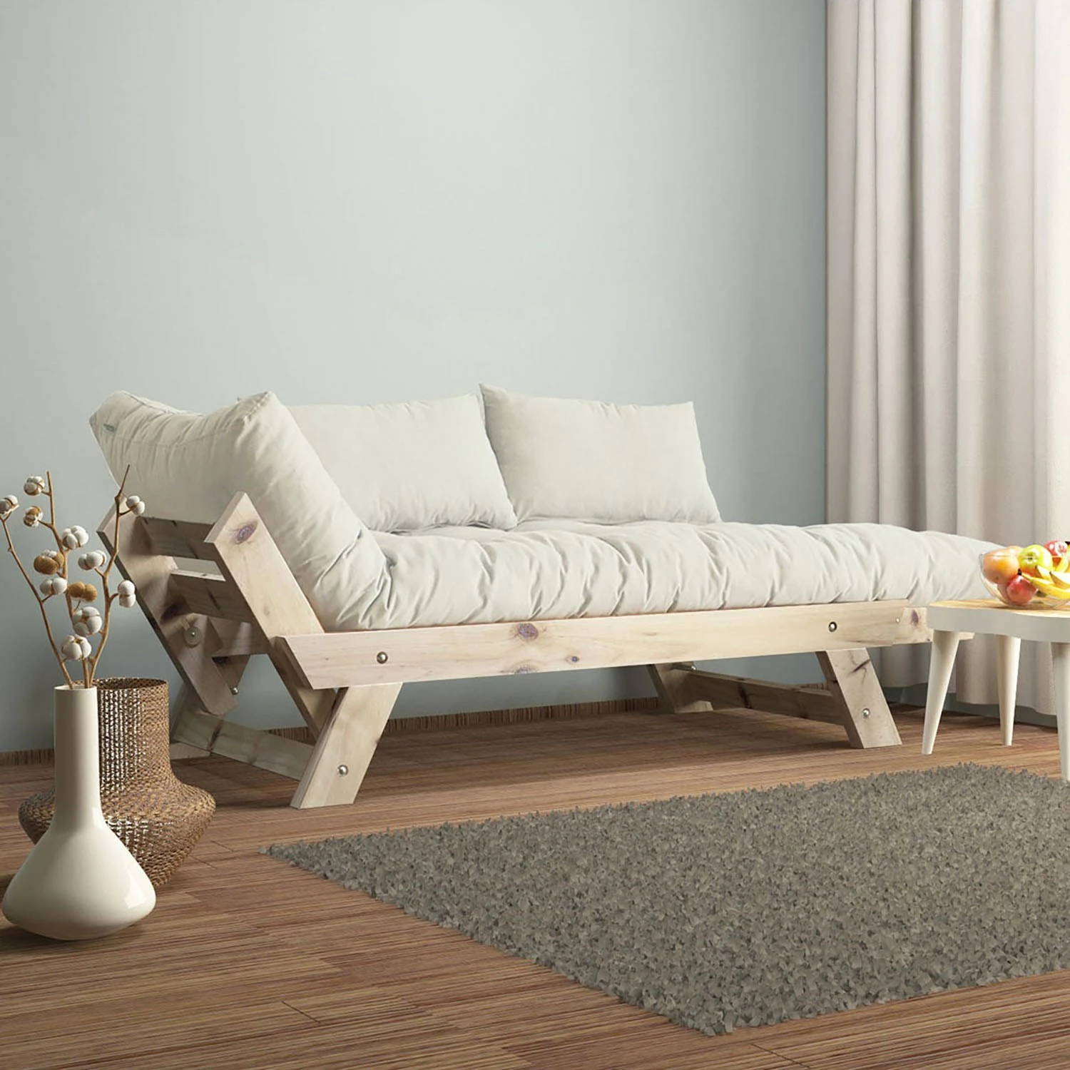 Divan kopshti dy vendësh, Skye Decor, natyral/bardhë, CPT8129-210