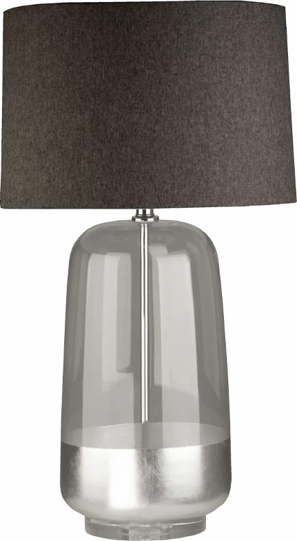Llambë tavoline DEVONI, kristal transparent, ngjyrë argjendi, kapak gri, 43x43x79cm