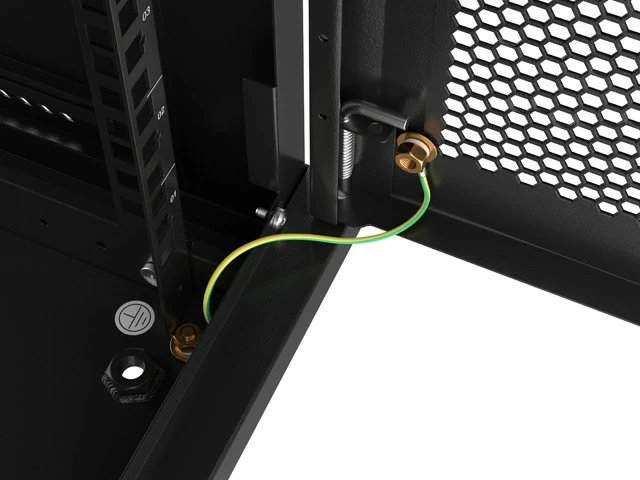 Kabinet muri për server Lanberg WF01-6406-23B, 6U, 19 inç, 600x450 mm, derë e përshkuar, e zezë, flat pack