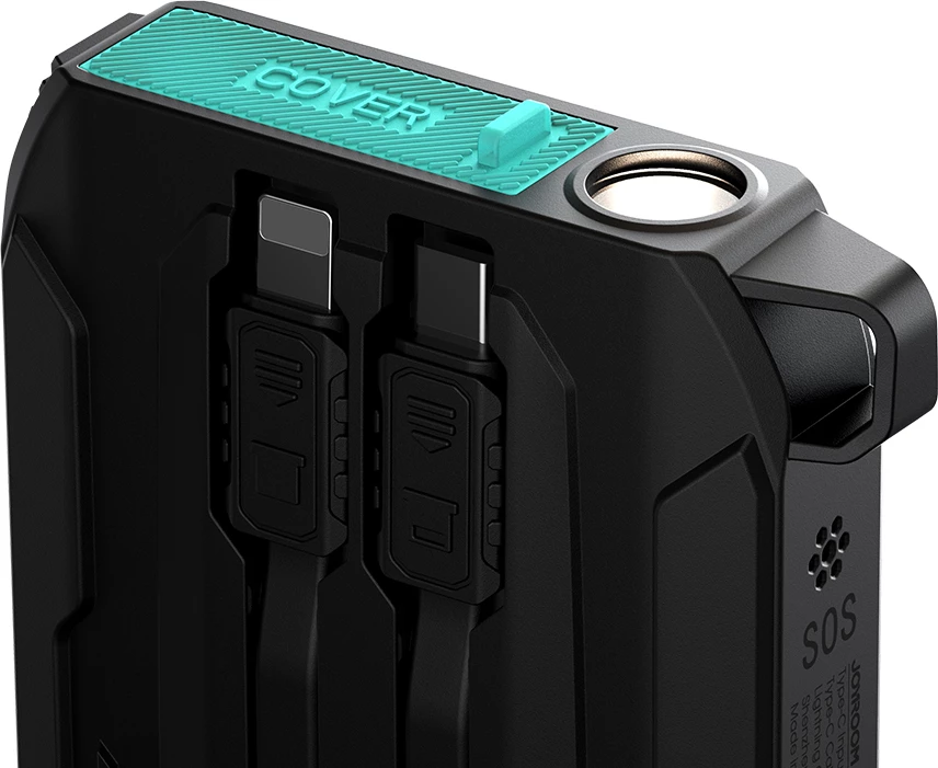 Powerbank Joyroom JR-L017, 10000mAh, 22.5W, me kabllo USB-C/Lightning të integruara, e zezë
