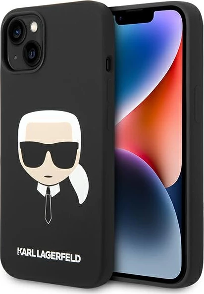 Mbështjellës Karl Lagerfeld KLHCP14MSLKHBK për iPhone 14 Plus 6.7", silikon, i zi