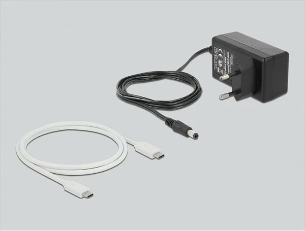 Docking station DeLOCK M.2 NVMe, 2 slote, klonim, USB-C 10 Gbit/s, e bardhë