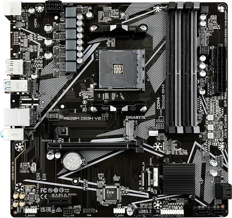 Pllakë amë Gigabyte A520M DS3H V2, Socket AM4, micro ATX
