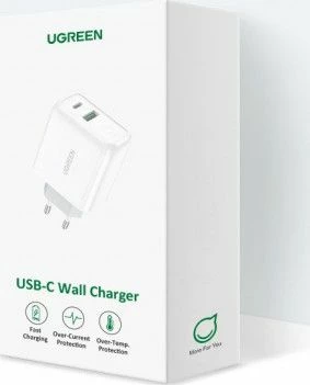 Karikues muri Ugreen 56562 36W, 1x USB-A + 1x USB-C, QC/PD, i bardhë