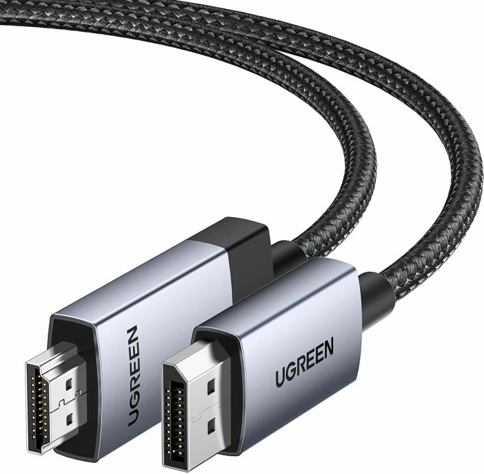 kabllo DisplayPort në HDMI UGREEN 25491 4K@60Hz 3 m argjend/e zezë