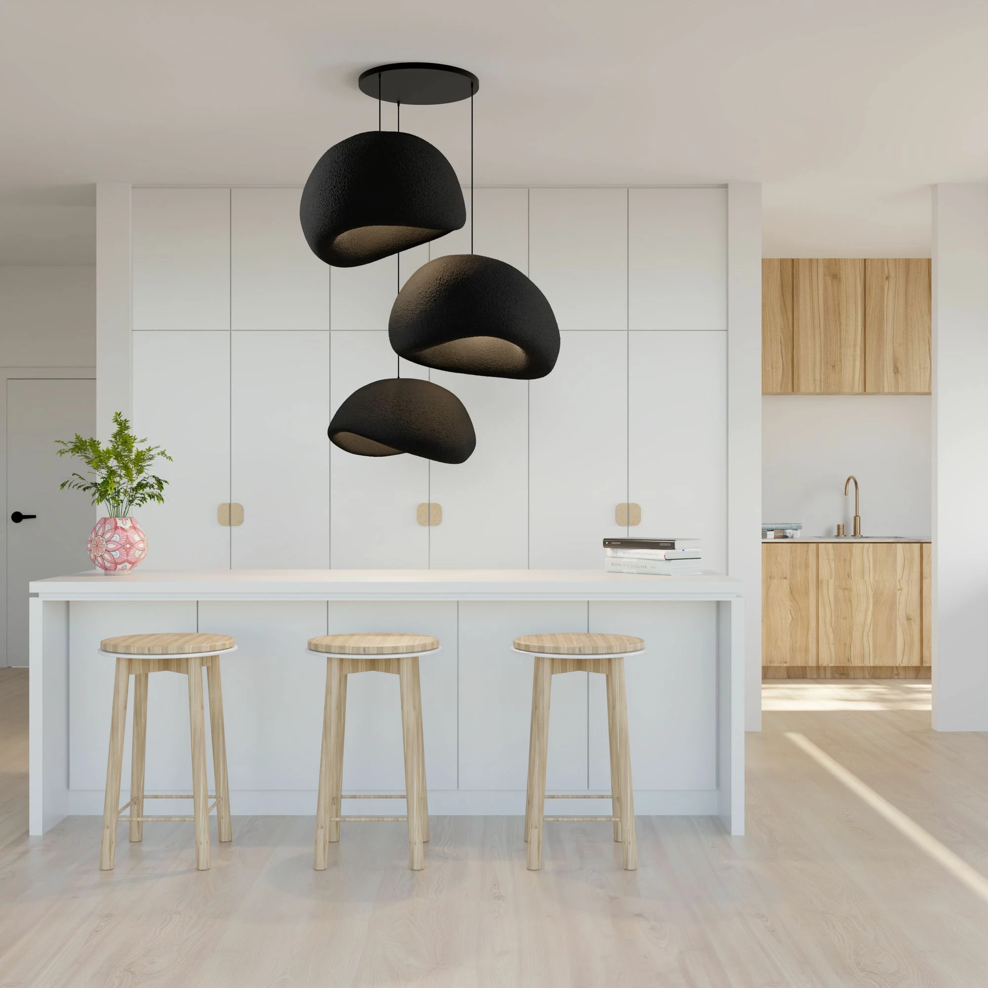 Llambë tavani Opviq, Wabi Sabi Kanso Beams, e zezë
