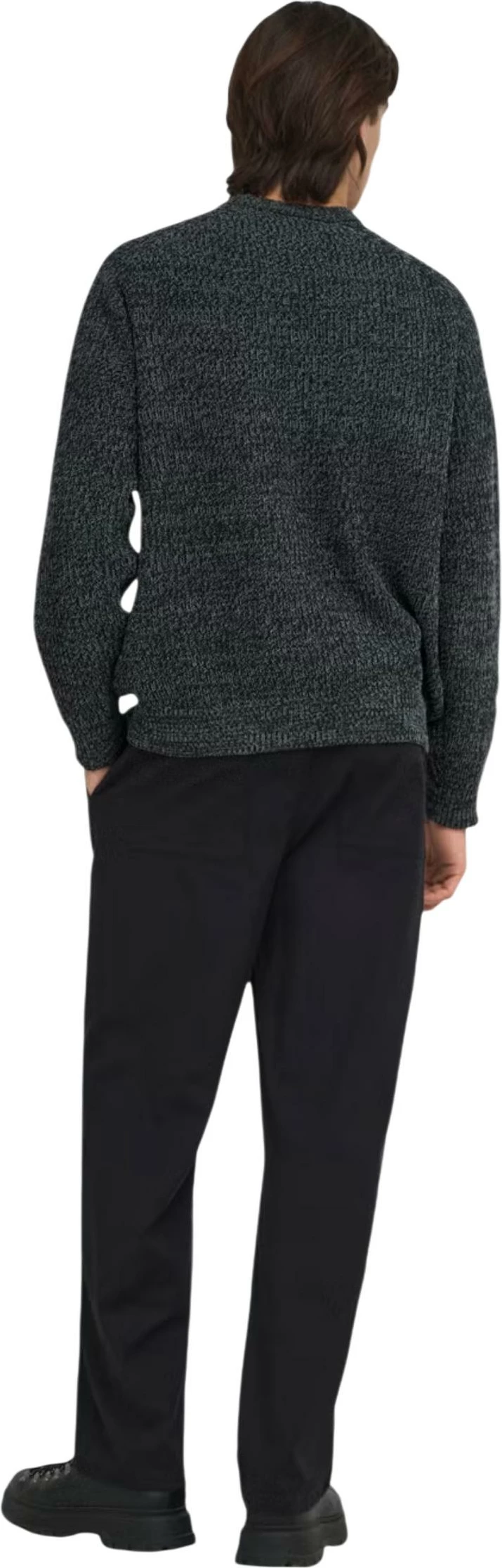 Xhemper për meshkuj Only & Sons Onsjoin Rlx Ls Raglan Knit 22034670, i zi [Madhësia: L]