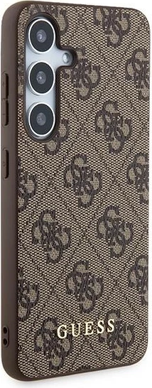Mbështjellës Guess 4G Metal Gold Logo për Samsung Galaxy S24, Kafe