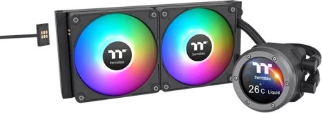 Ftohës me ujë Thermaltake TH360 V2 Ultra EX ARGB Sync, 360mm, ekran LCD, CL-W415-PL12SW-A, i zi