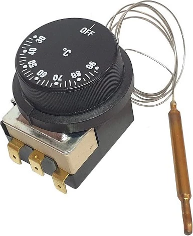 Termostat 30–90°C rregullues