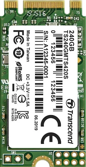 SSD Transcend 240GB M.2 2242 SATA3, zi/gjelbër