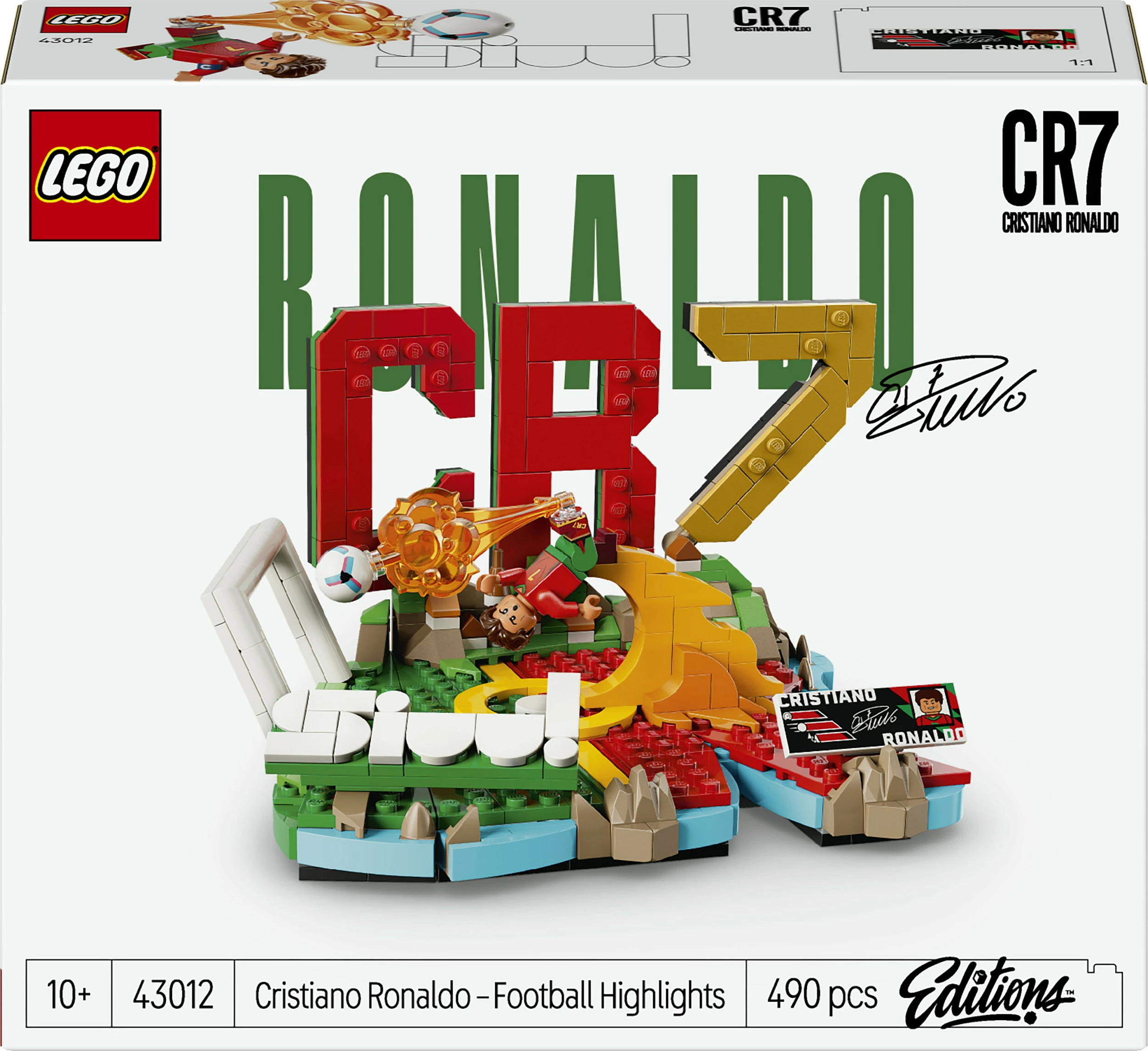 Set ndërtimi LEGO 43012 Cristiano Ronaldo (CR7) Football Highlights, 490 pjesë, shumëngjyrësh