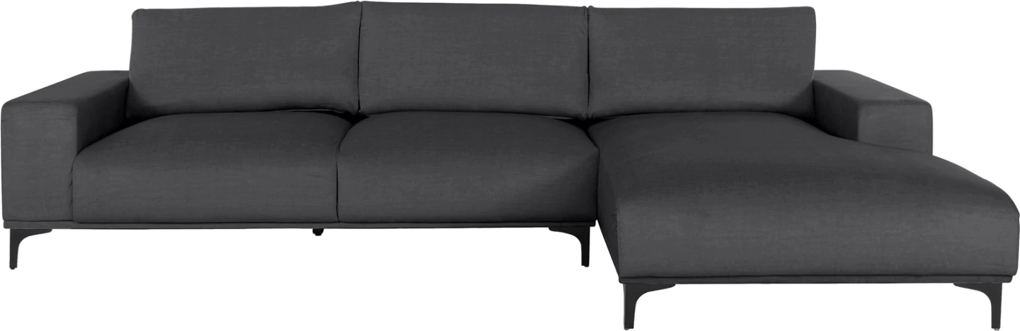 Kënd divani NOA FH3278.02R, pëlhurë antracit, 288x90-157x67-80H cm