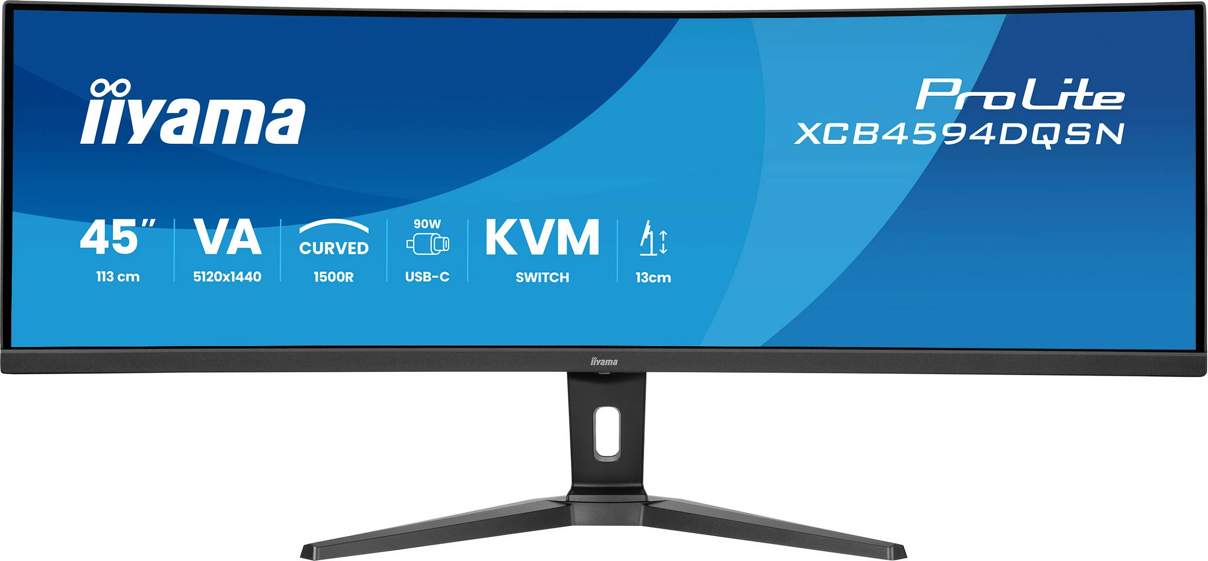 Monitor iiyama G-MASTER 45" LCD i lakuar, UWQHD, 114.3 cm (45"), 5120 x 1440 piksel, Dual QHD, LED, 0.8 ms, i zi