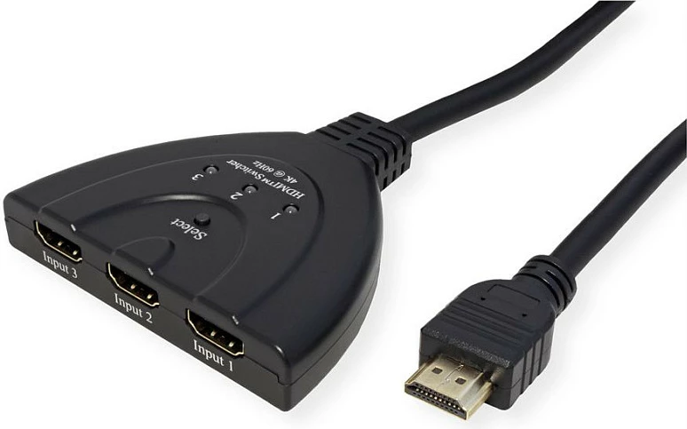 Switch HDMI VALUE 14.99.3567, 3x hyrje 1x dalje, 4K@60Hz, 0.5 m, i zi