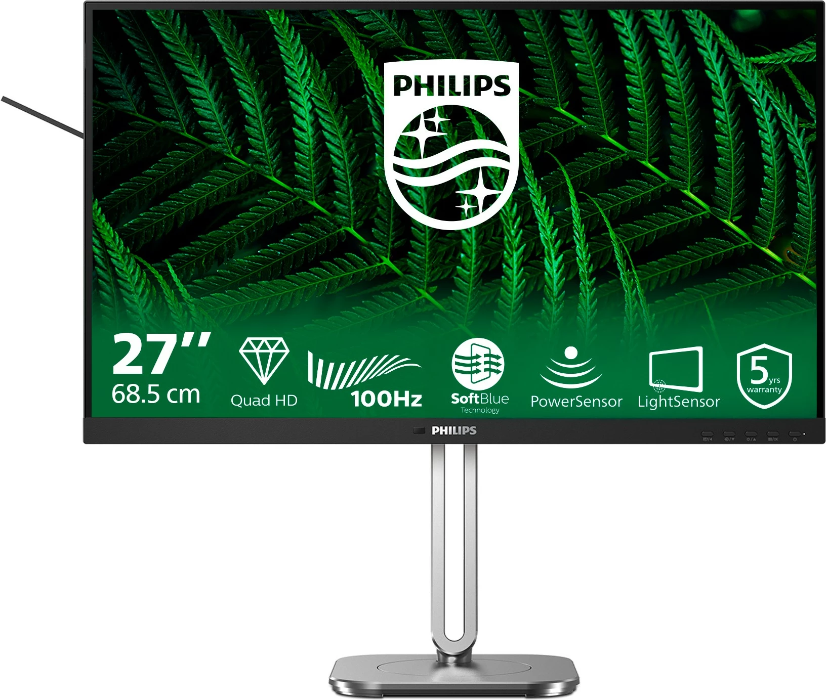 Monitor Philips 27B2G5500, 27 inç, Quad HD, 100Hz, IPS, 2xHDMI+DP+USB, i zi