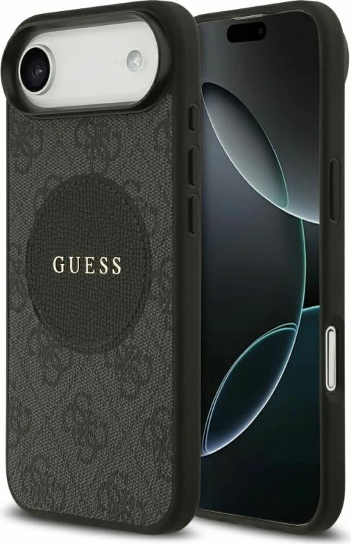 Kapak telefoni Guess 4G Circle Classic Logo MagSafe për iPhone Air, i zi