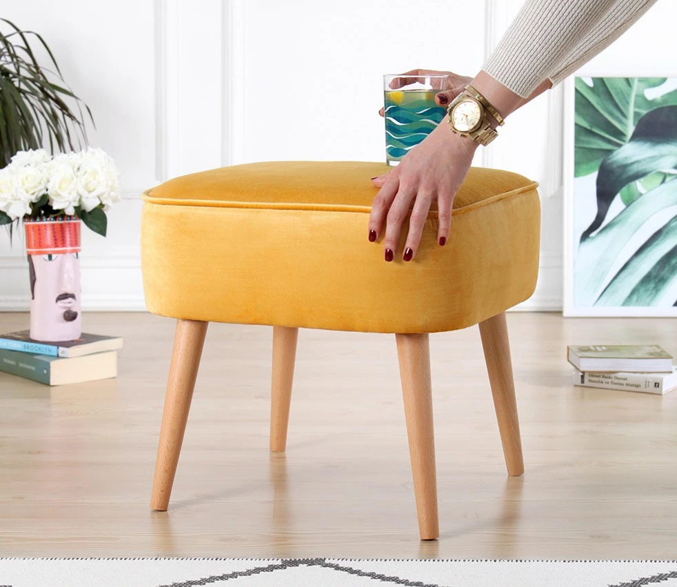 Puf Atelier del Sofa, Moouv 7085, kadife, ngjyrë e verdhë