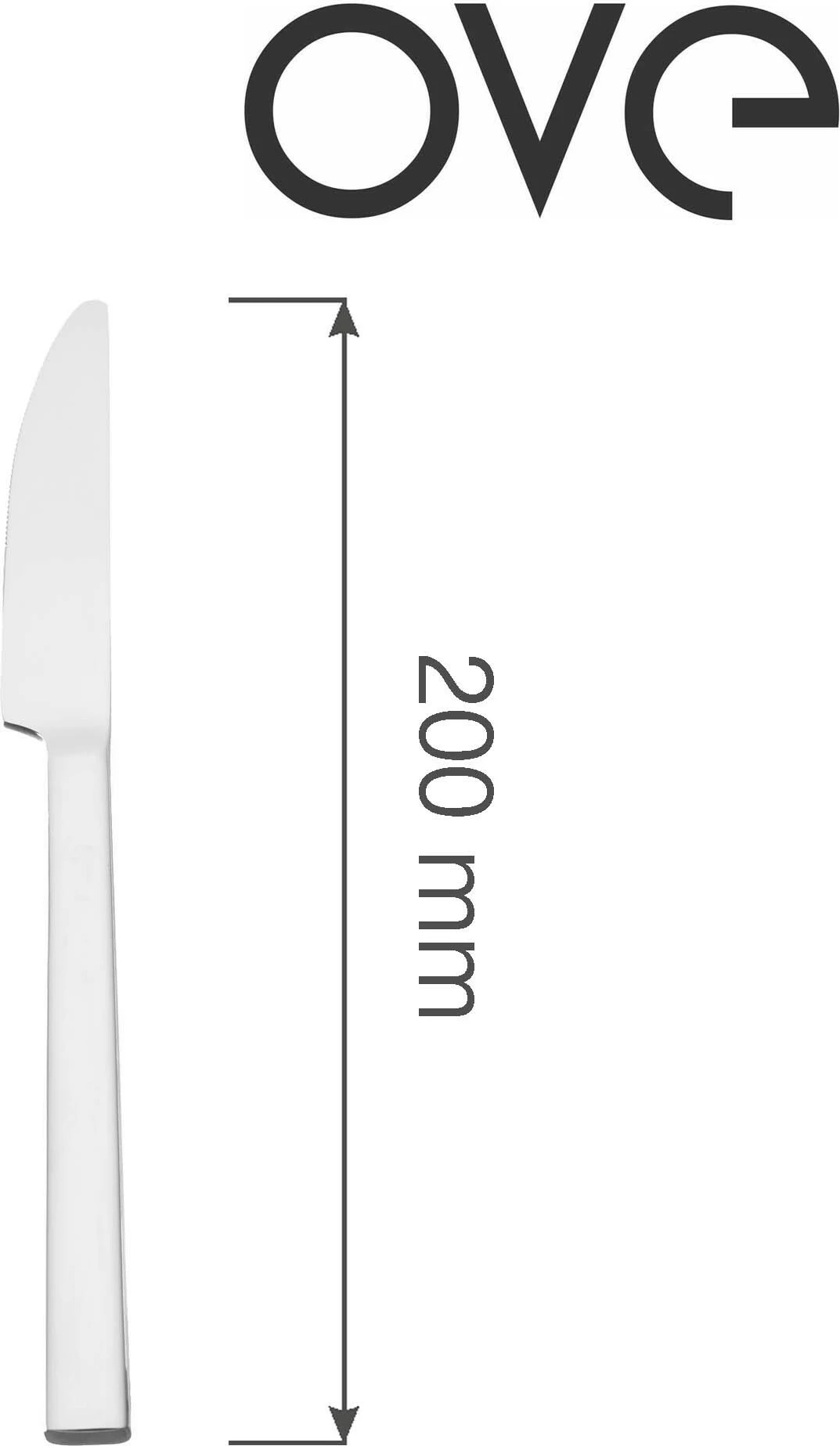 Thikë për ëmbëlsirë OVE Lugano 200 mm çelik inox 18/10, argjendtë, set 12 copë