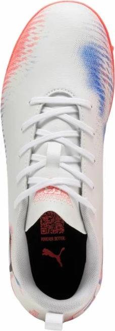 Atlete futbolli për fëmijë Puma, të bardha-portokalli