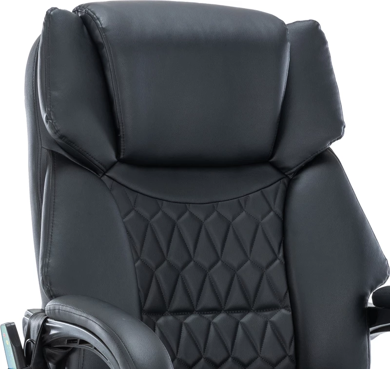 Karrige për zyre, mekanizëm premium, masazh-ngrohje, e zezë