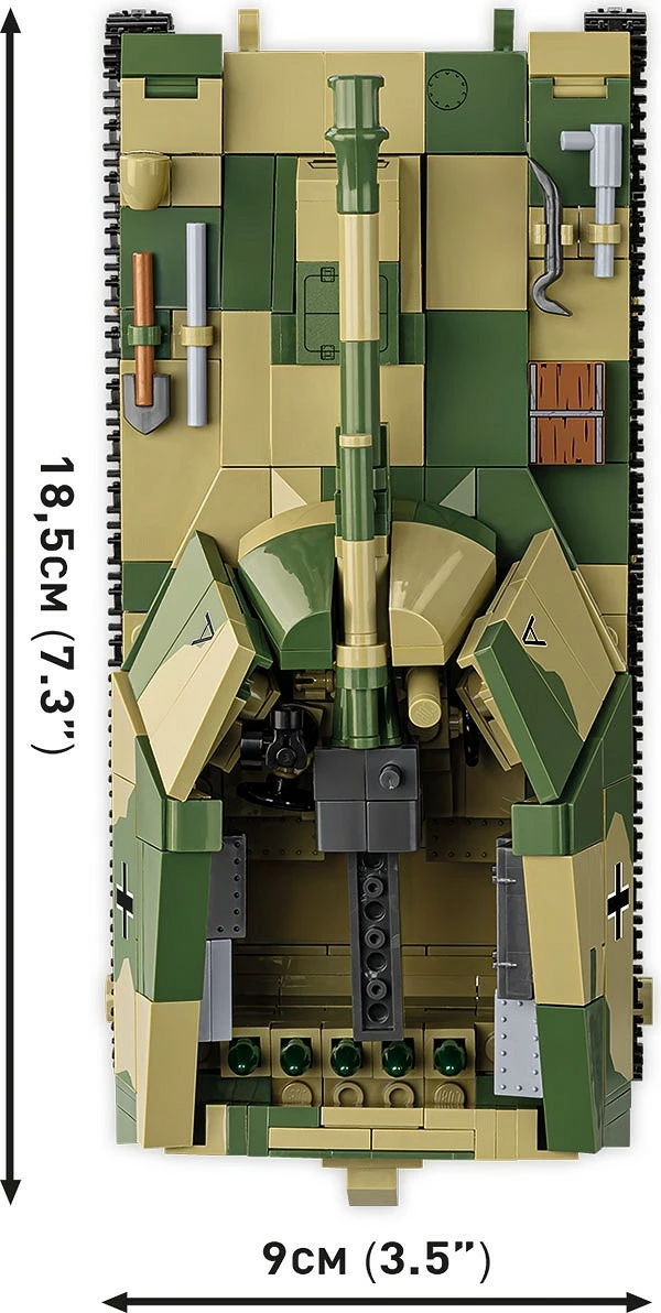 Set blloqesh ndërtimi, Cobi, COBI-2598 Sd.Kfz.124 Wespe 1:28, 860 pjesë, Executive Edition, me figura, kamuflazh jeshil-rërë