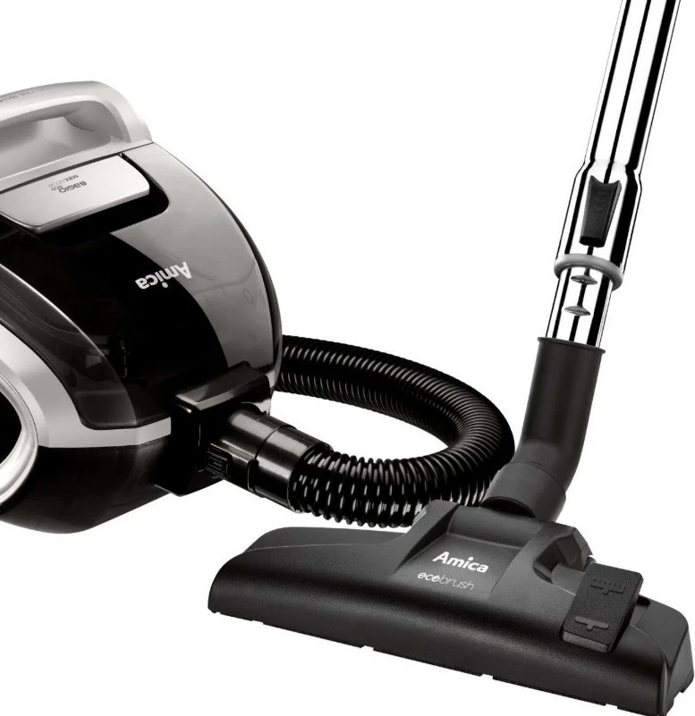 Fshesë me korrent pa qese, Amica Bagio Eco VM3042, 900 W, depozitë 1.5 L, filtër EPA 12, e zezë/argjendtë