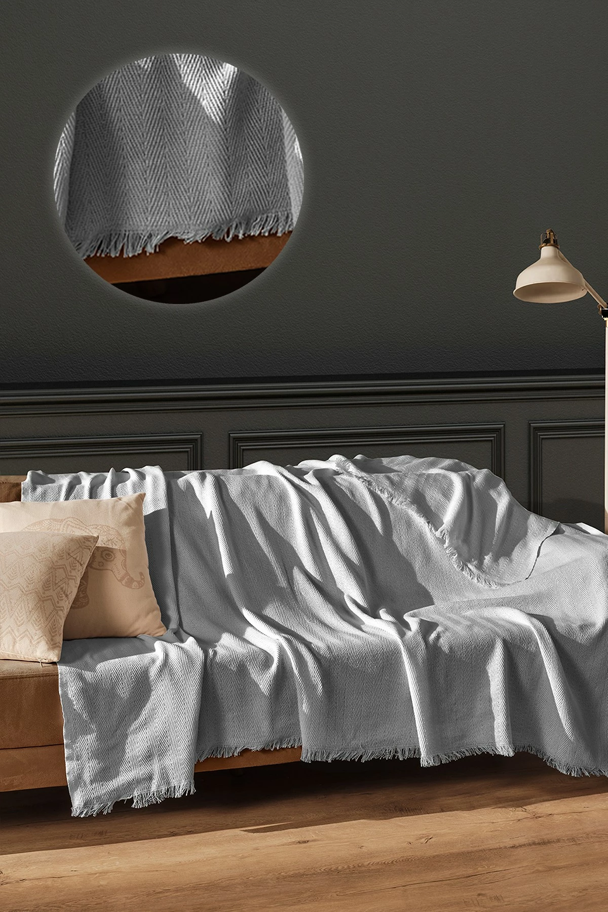 Mbulesë divani L'Essentiel Linge de Maison, ngjyrë gri e çelët, Merlin