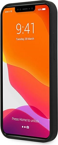 Mbështjellës Guess GUHCP13SLS4GGBK për iPhone 13 mini 5.4", silikon, i zi
