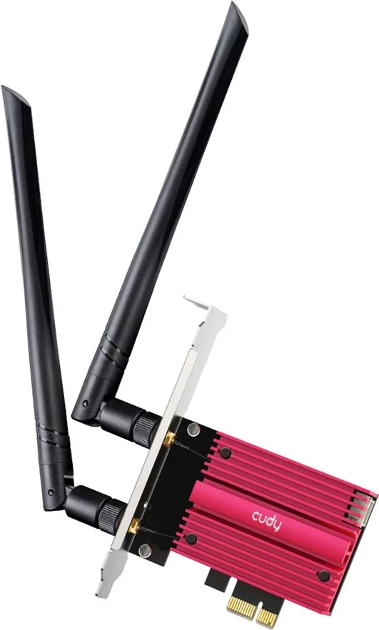 Kartë rrjeti Cudy WE9300, PCI, Wireless/Bluetooth, me antena të jashtme, e kuqe