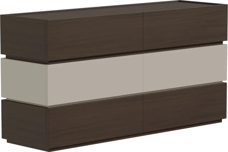 Komodinë me sirtarë, ngjyrë arre-bezhë, 120x40x72cm