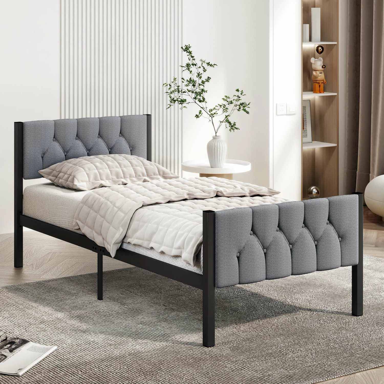 Krevat tek Skye Decor, stil, 100x200, ngjyrë gri
