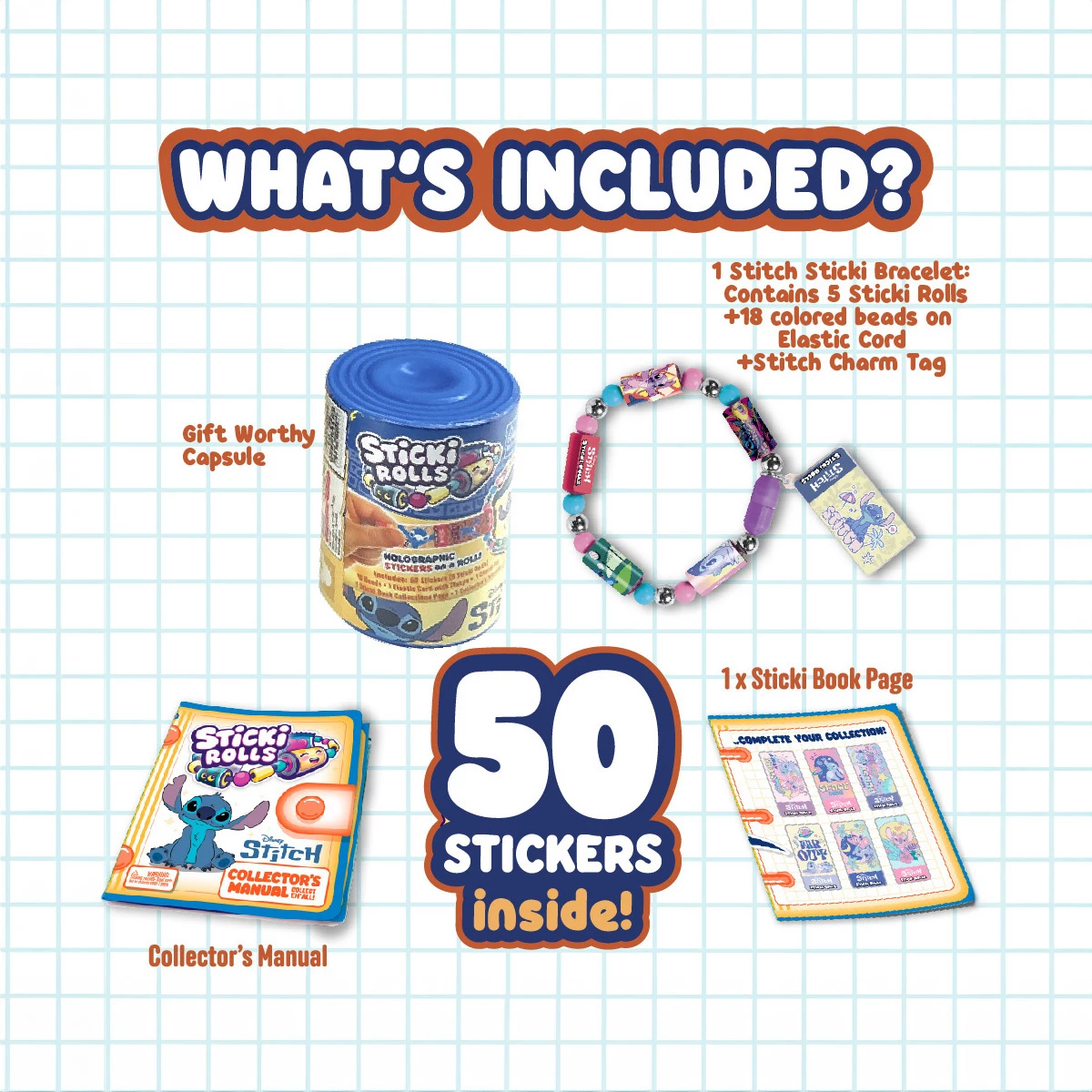 Sticki Rolls Disney Stitch Mystery Capsule (Styles Vary)