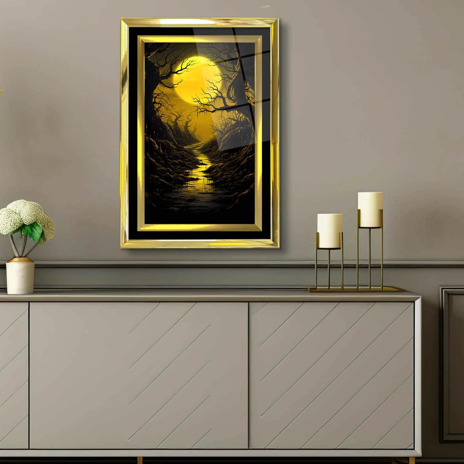 Pikturë dekorative me kornizë, shumëngjyrëshe, Wallity, 4363Kromaltınct - 009, 43x65cm