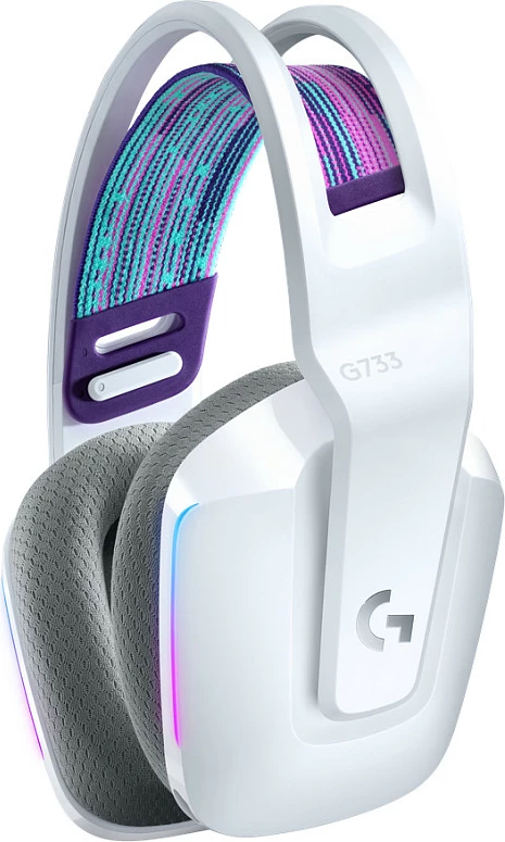 Kufje gaming Logitech G733 LIGHTSPEED, Wireless, RGB, të bardha